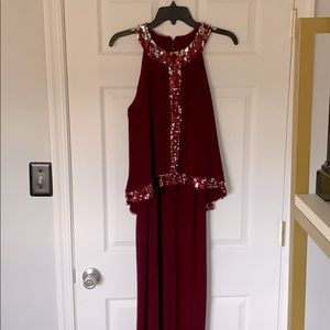 Wine Colored Popover Gown